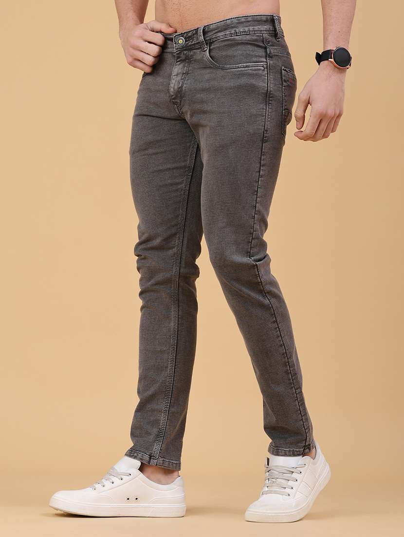 men plain mid rise full length jeans - 22223127 -  Standard Image - 1
