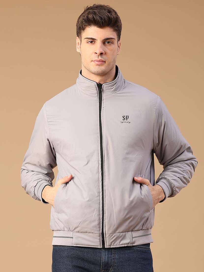 men solid long sleeve reversible bomber jacket - 22223141 -  Standard Image - 1