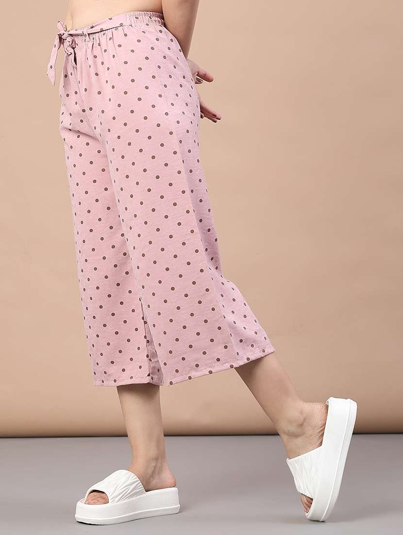 women polka dot mid rise culottes trouser - 22223144 -  Standard Image - 1