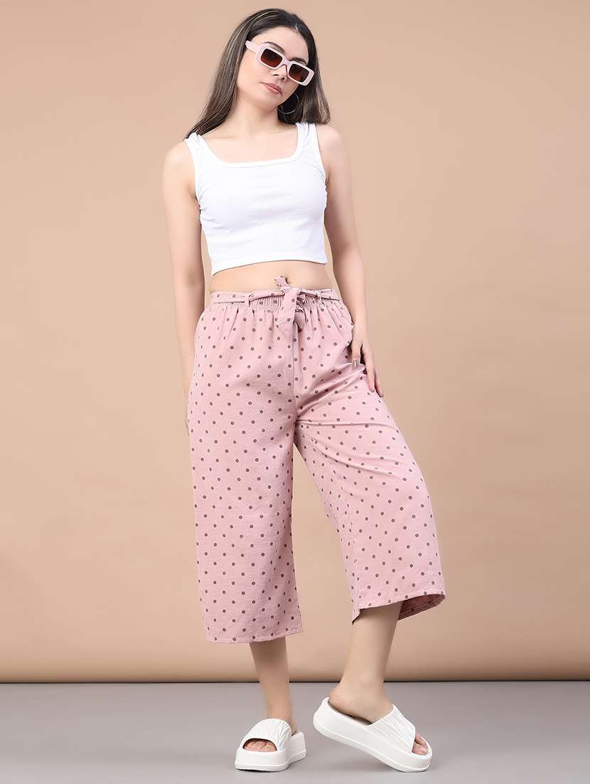 women polka dot mid rise culottes trouser - 22223144 -  Standard Image - 4
