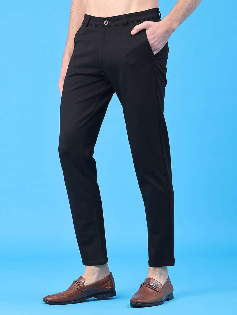 men solid mid rise chinos casual trouser - 22223159 -  Standard Image - 1