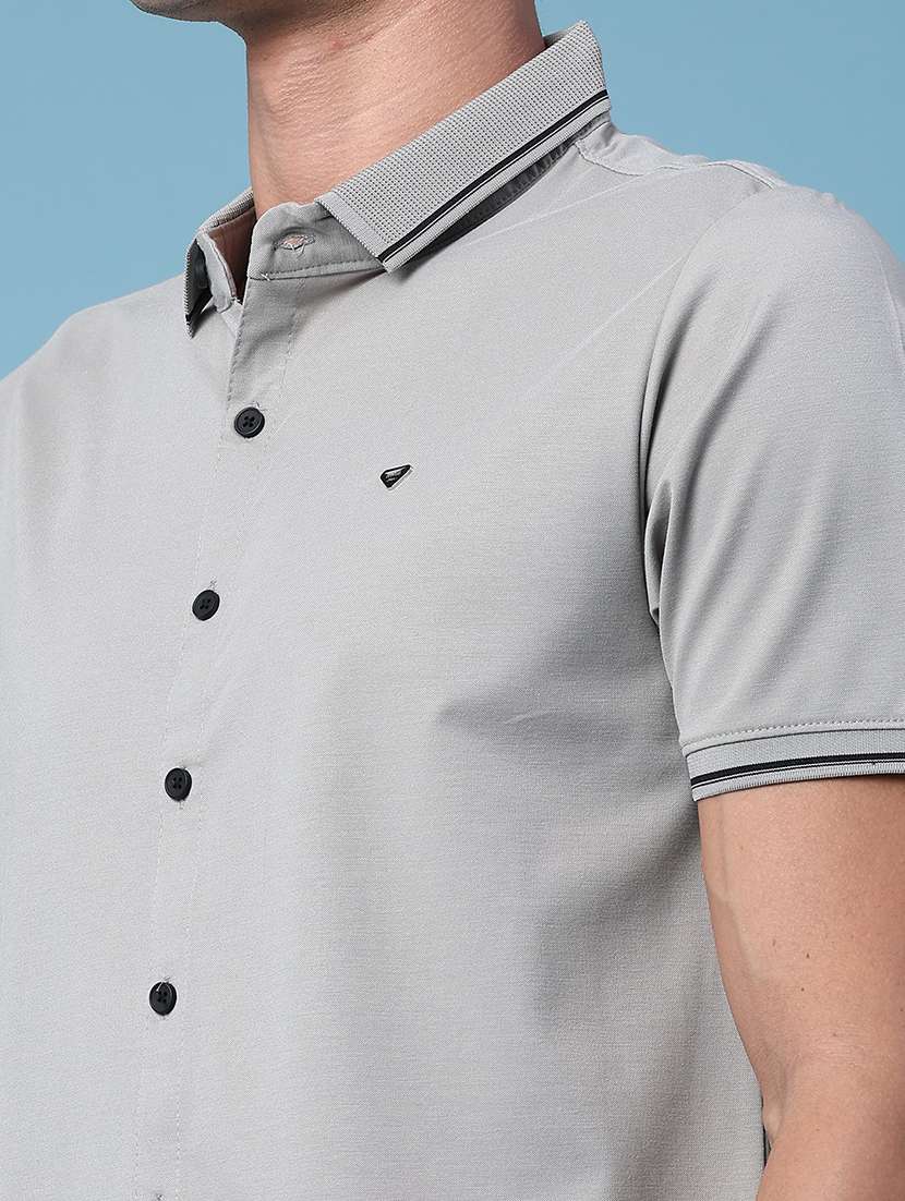 men solid short sleeves regular shirt - 22223160 -  Standard Image - 1