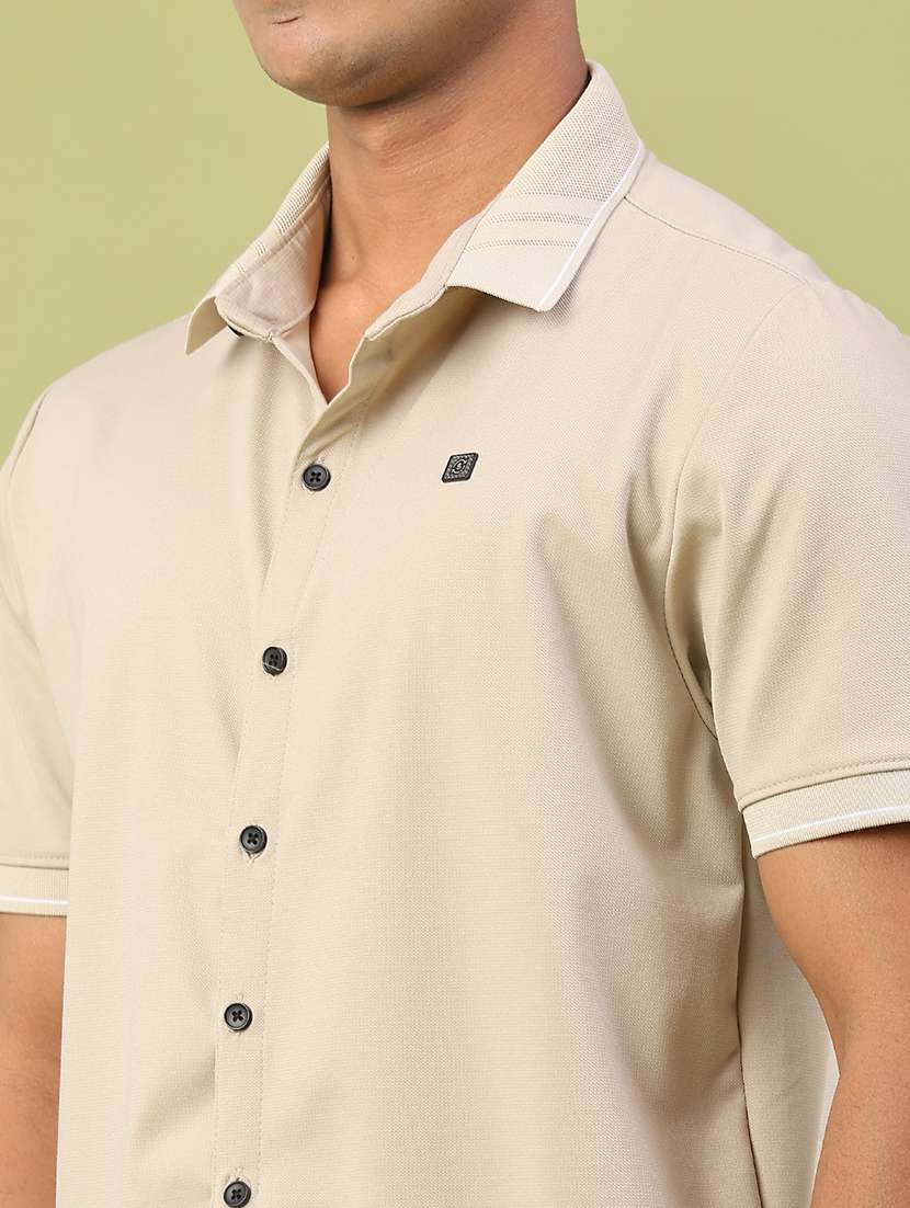 men solid short sleeve regular fit casual shirt - 22223164 -  Standard Image - 1