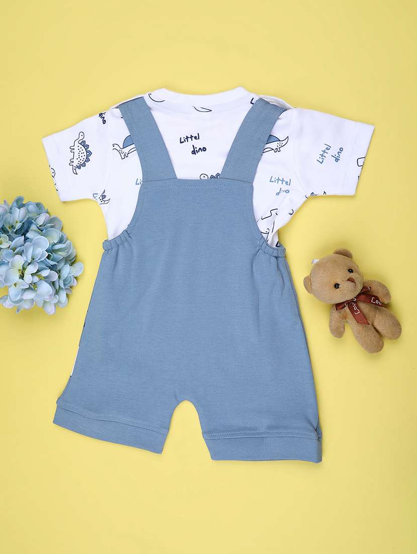 kids printed short sleeve dungaree - 22223176 -  Standard Image - 1