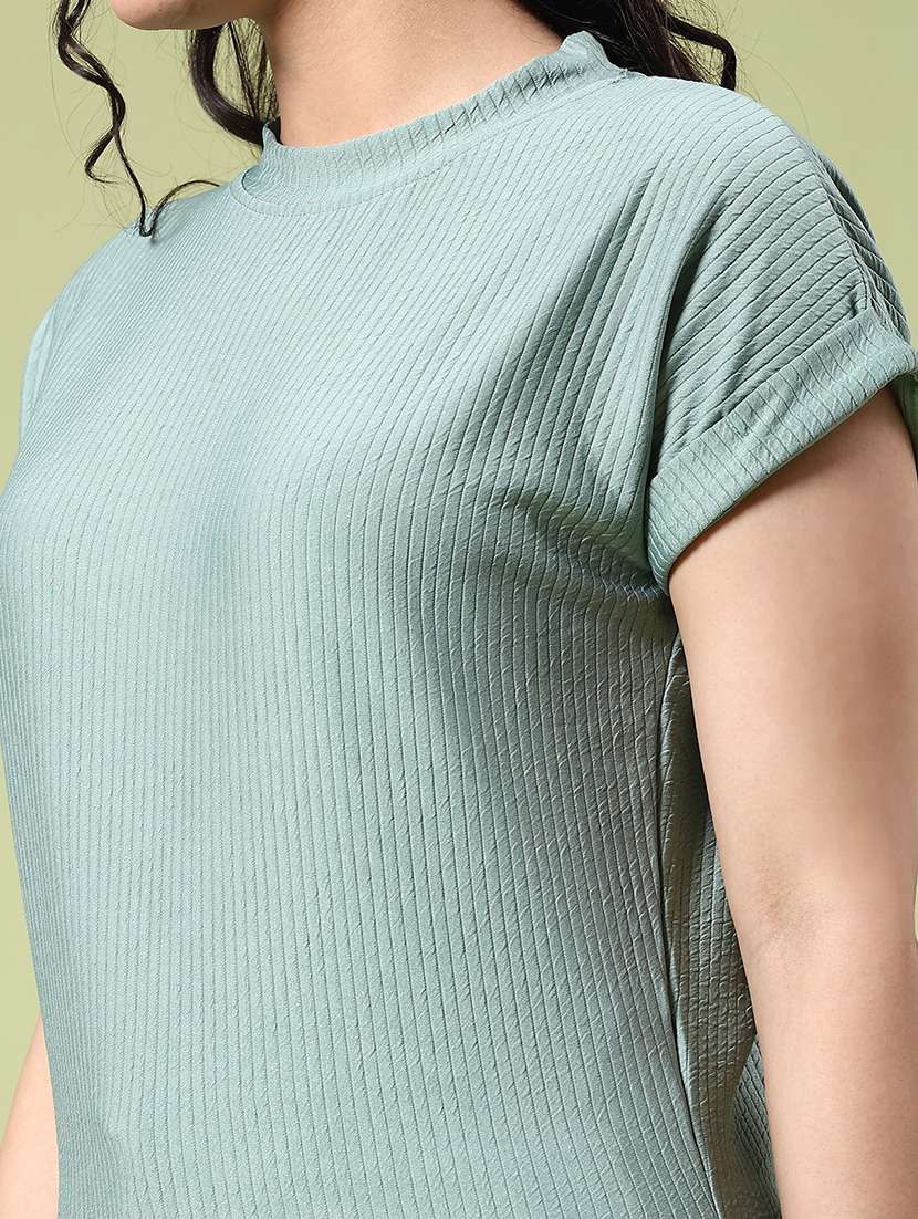 women self design short sleeve t-shirt & trouser co-ords set - 22223281 -  Standard Image - 1