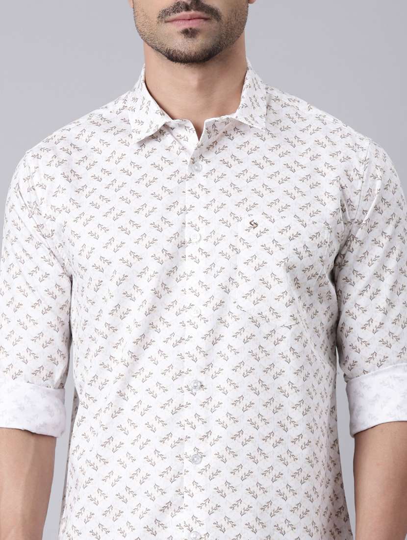 men printed long sleeve slim fit casual shirt - 22223376 -  Standard Image - 4
