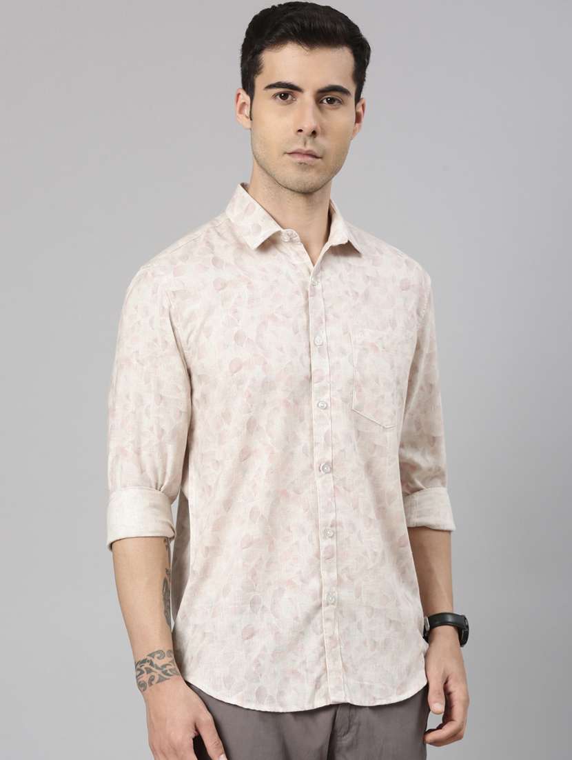 men printed long sleeve slim fit casual shirt - 22223377 -  Standard Image - 1