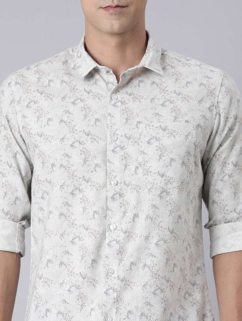 men printed long sleeve slim fit casual shirt - 22223381 -  Standard Image - 4