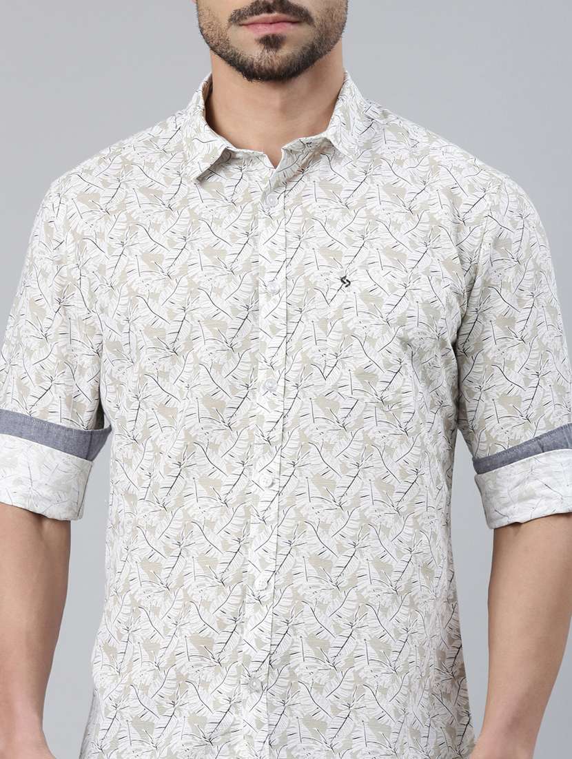 men printed long sleeve slim fit casual shirt - 22223382 -  Standard Image - 4