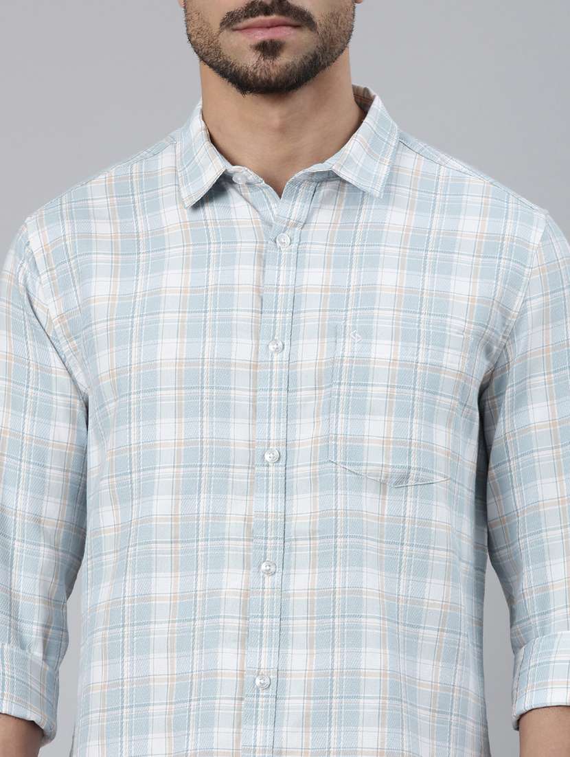 men checkered long sleeve slim fit casual shirt - 22223389 -  Standard Image - 4
