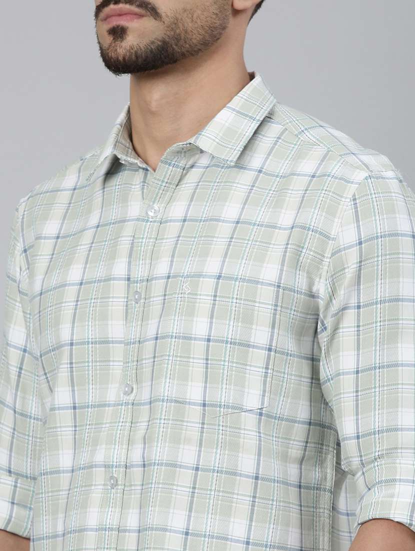 men checkered long sleeve slim fit casual shirt - 22223390 -  Standard Image - 4