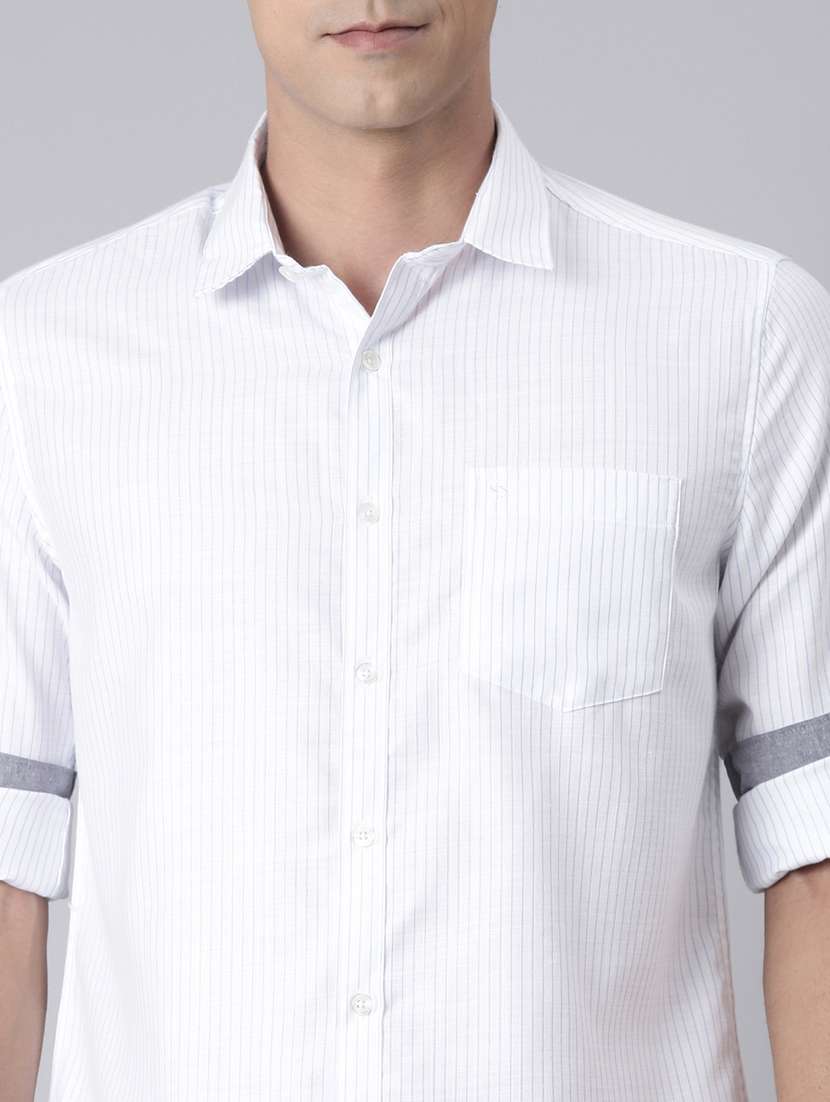 men striped long sleeve slim fit casual shirt - 22223391 -  Standard Image - 4