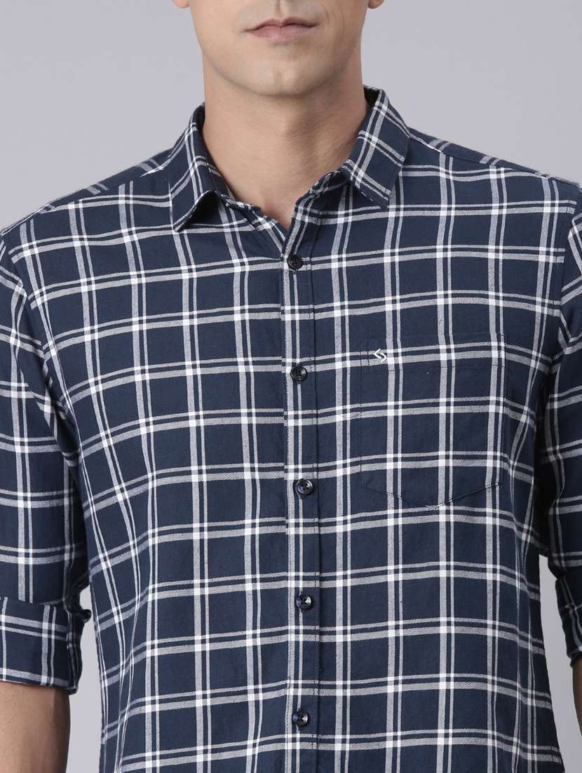 men checkered long sleeve slim fit casual shirt - 22223393 -  Standard Image - 4