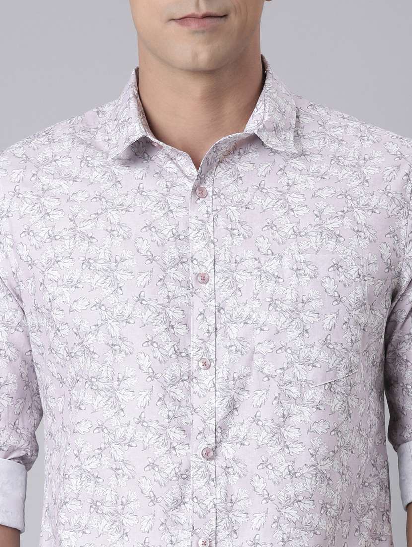 men printed long sleeve slim fit casual shirt - 22223394 -  Standard Image - 4