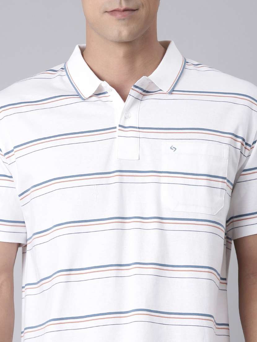 men striped short sleeve regular fit polo t-shirt - 22223401 -  Standard Image - 4
