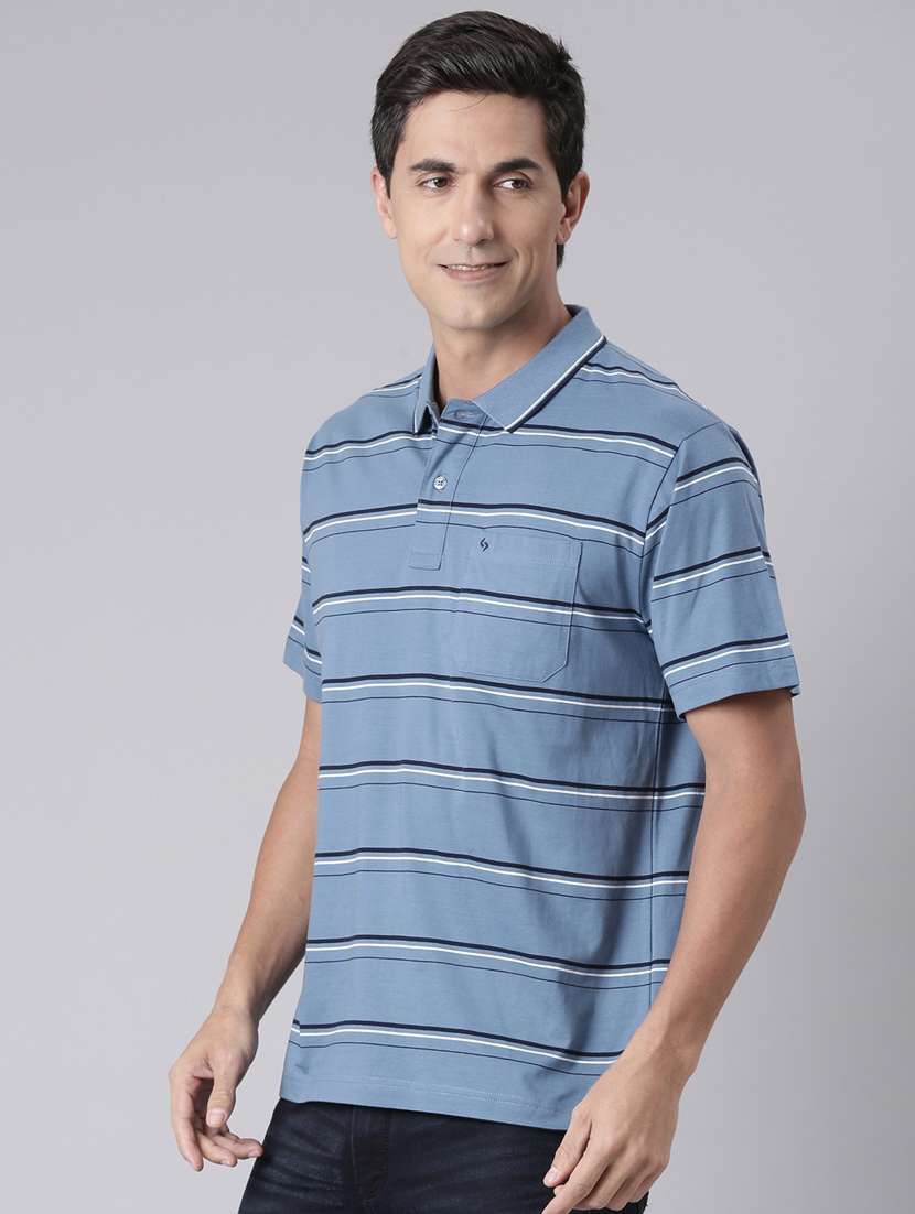 men striped short sleeve regular fit polo t-shirt - 22223402 -  Standard Image - 1