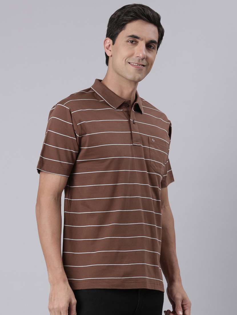 men striped short sleeve regular fit polo t-shirt - 22223403 -  Standard Image - 1