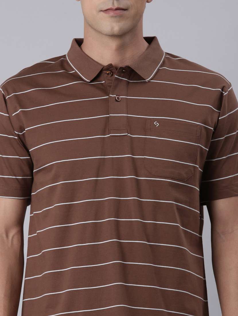 men striped short sleeve regular fit polo t-shirt - 22223403 -  Standard Image - 4