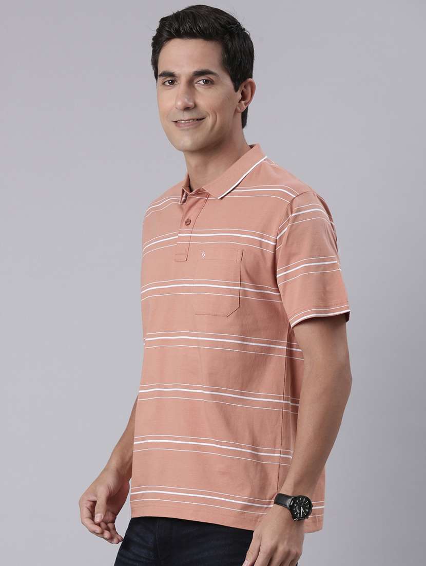 men striped short sleeve regular fit polo t-shirt - 22223404 -  Standard Image - 1