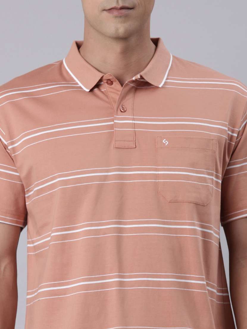 men striped short sleeve regular fit polo t-shirt - 22223404 -  Standard Image - 4