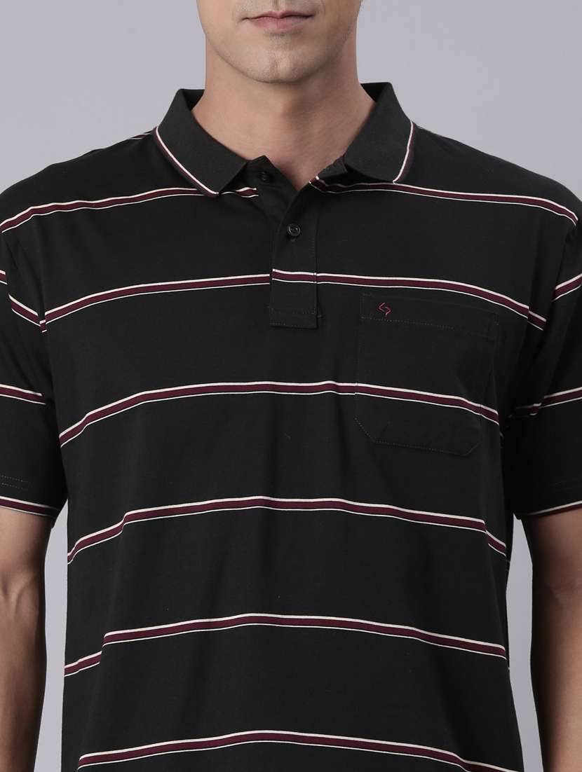 men striped short sleeve regular fit polo t-shirt - 22223405 -  Standard Image - 4