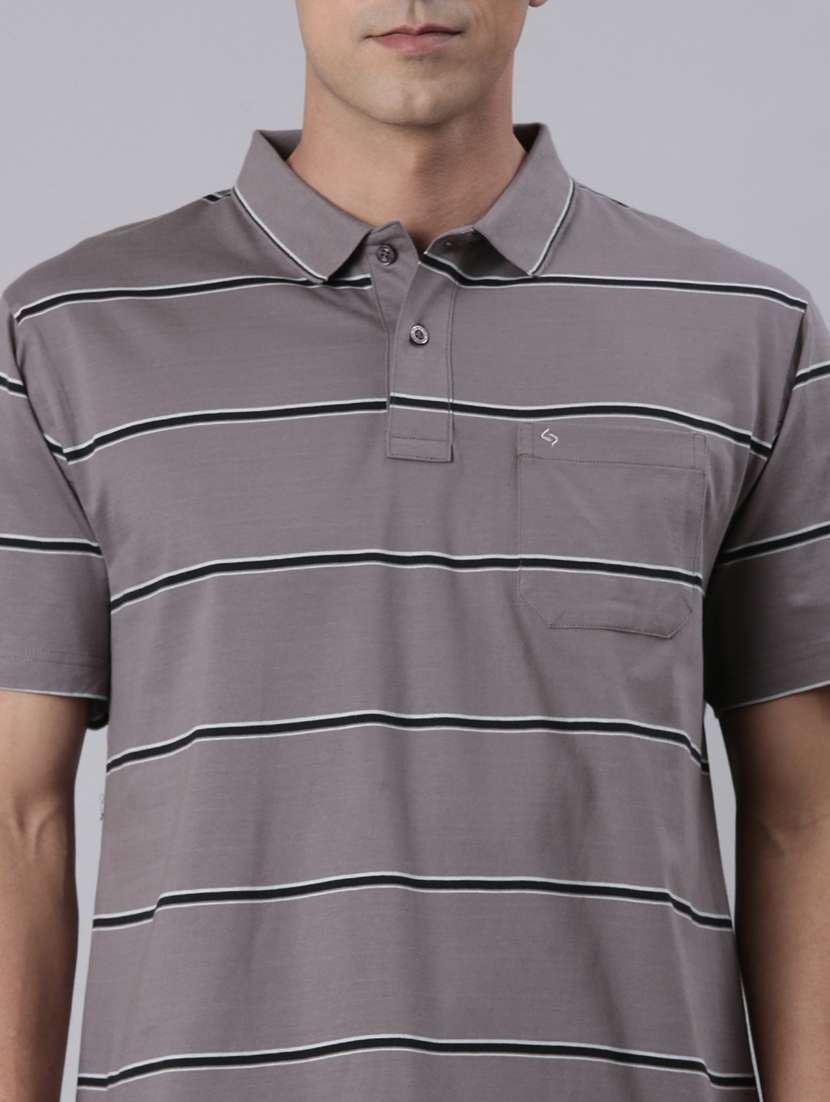 men striped short sleeve regular fit polo t-shirt - 22223406 -  Standard Image - 4