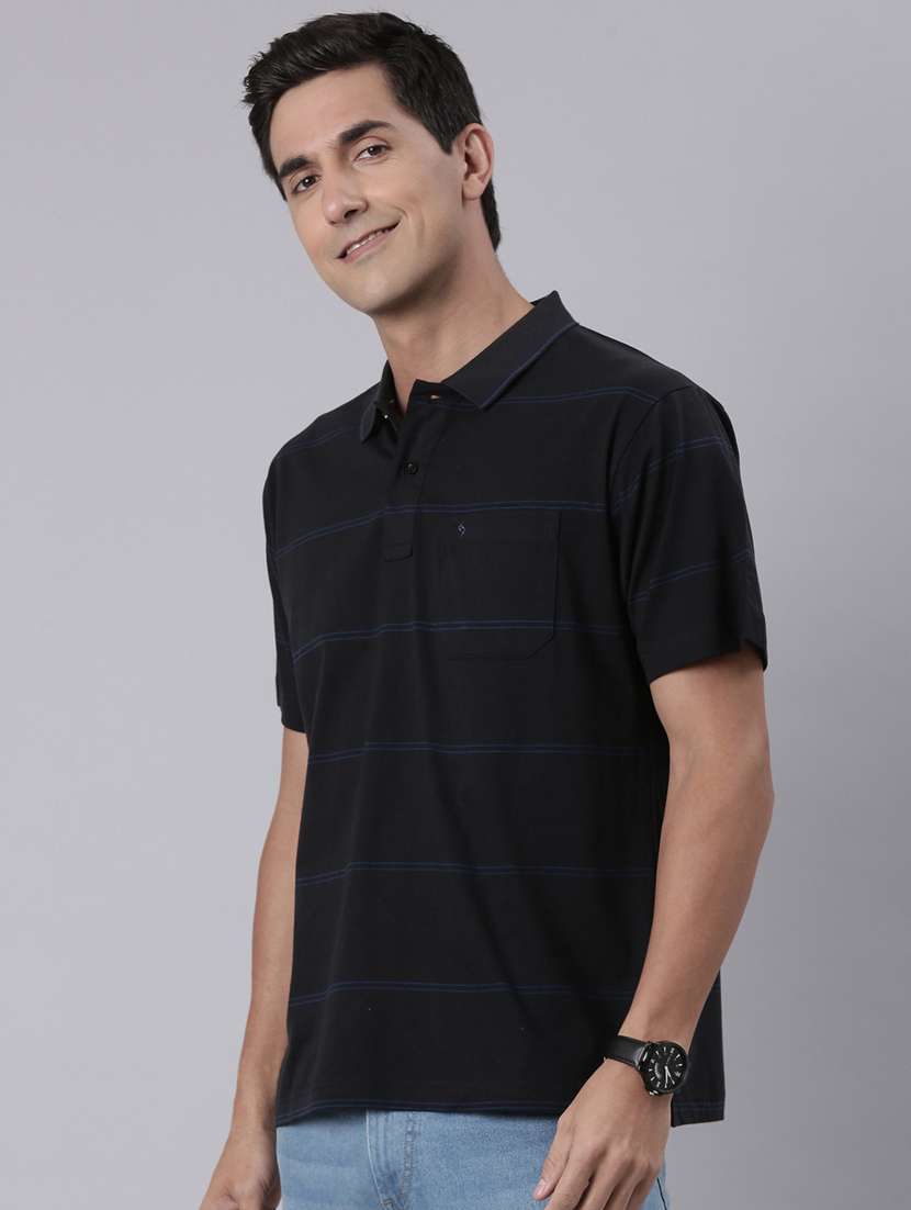 men striped short sleeve regular fit polo t-shirt - 22223407 -  Standard Image - 1