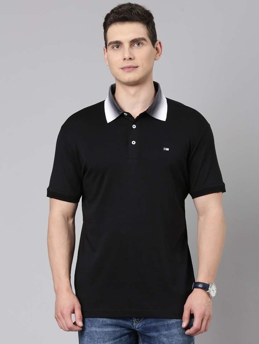 men solid short sleeve regular fit polo t-shirt