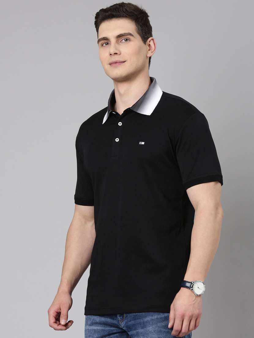 men solid short sleeve regular fit polo t-shirt - 22223409 -  Standard Image - 1