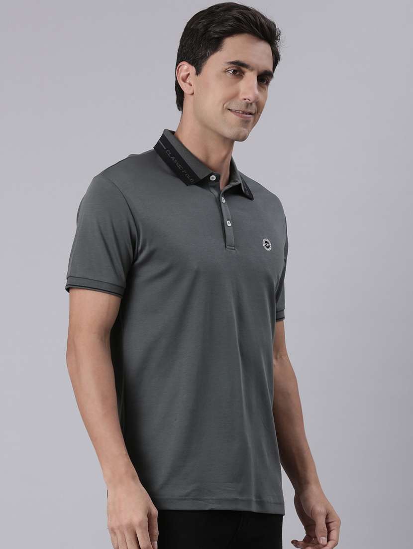 men solid short sleeve regular fit polo t-shirt - 22223410 -  Standard Image - 1