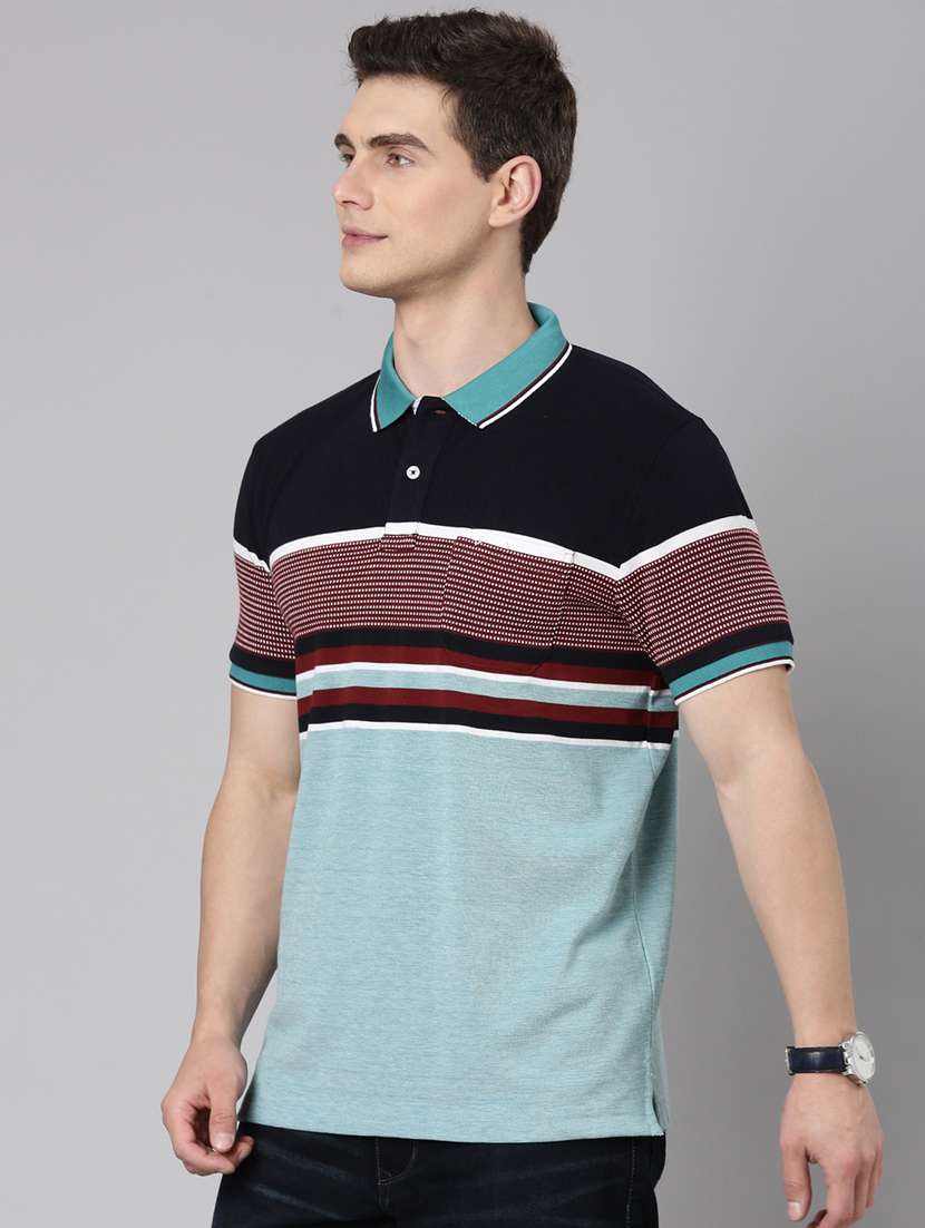 men color block short sleeve regular fit polo t-shirt - 22223422 -  Standard Image - 1