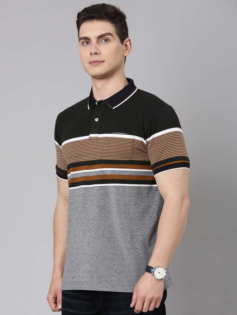 men color block short sleeve regular fit polo t-shirt - 22223423 -  Standard Image - 1