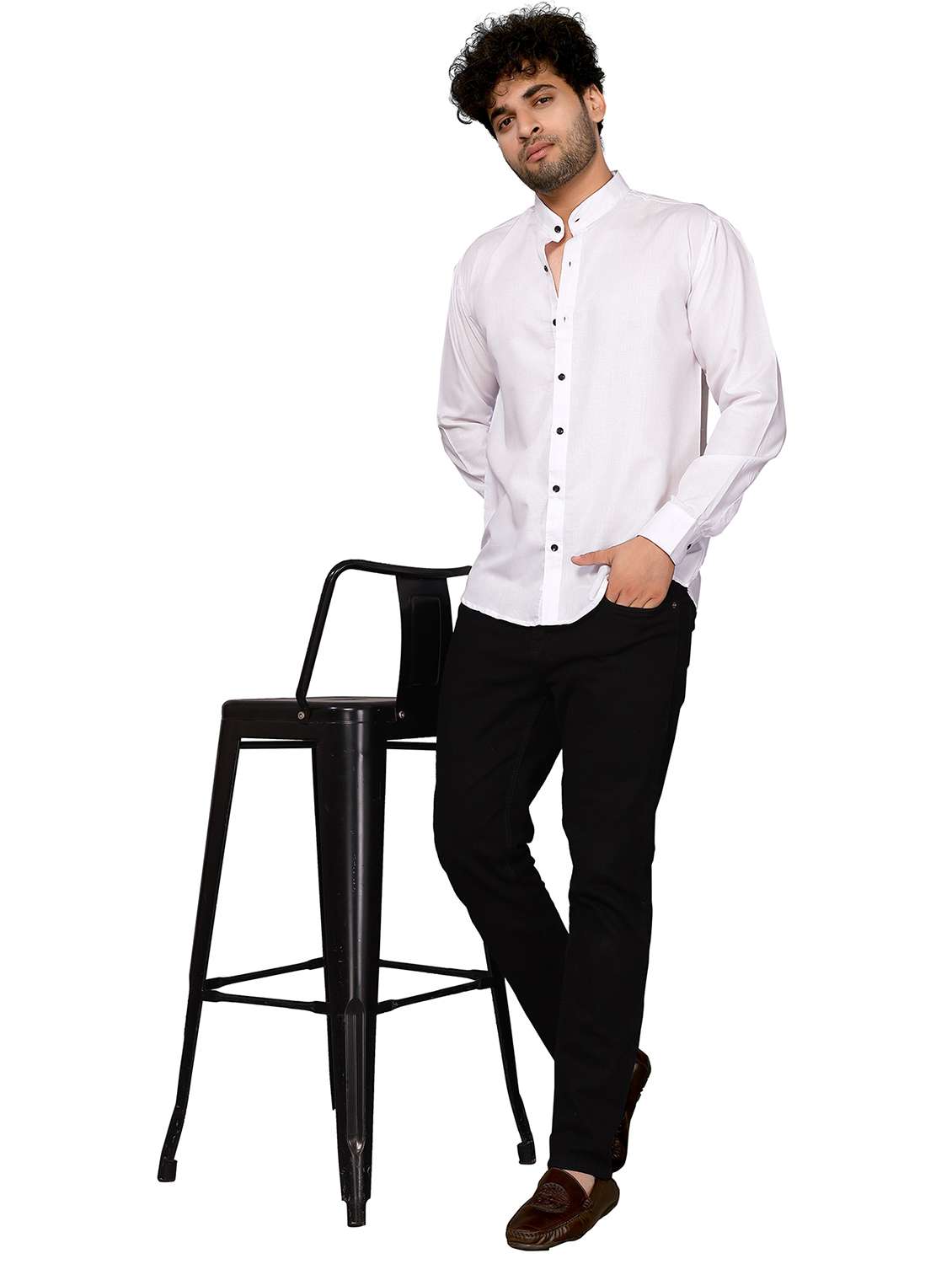 men solid long sleeve regualr fit casual shirt - 22223498 -  Standard Image - 4