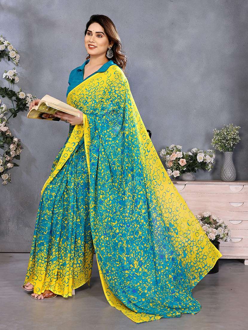 women printed casual wear saree with blouse - 22223575 -  Standard Image - 1