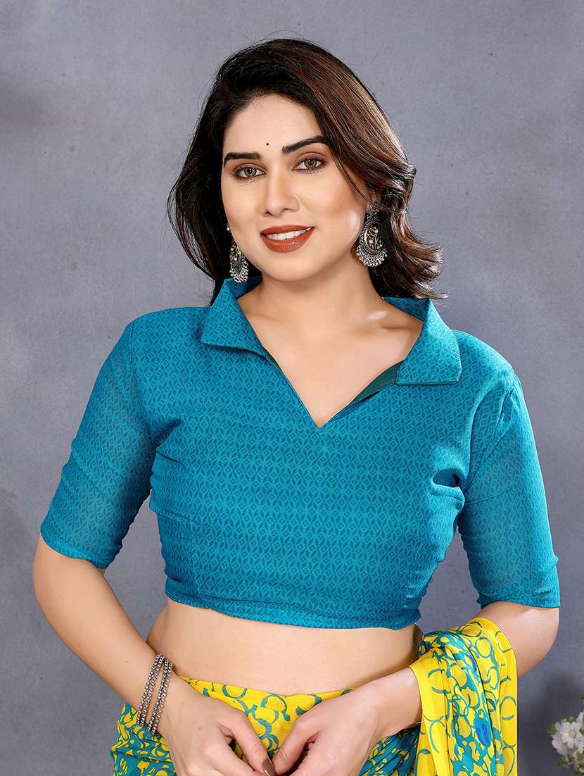 women printed casual wear saree with blouse - 22223575 -  Standard Image - 4