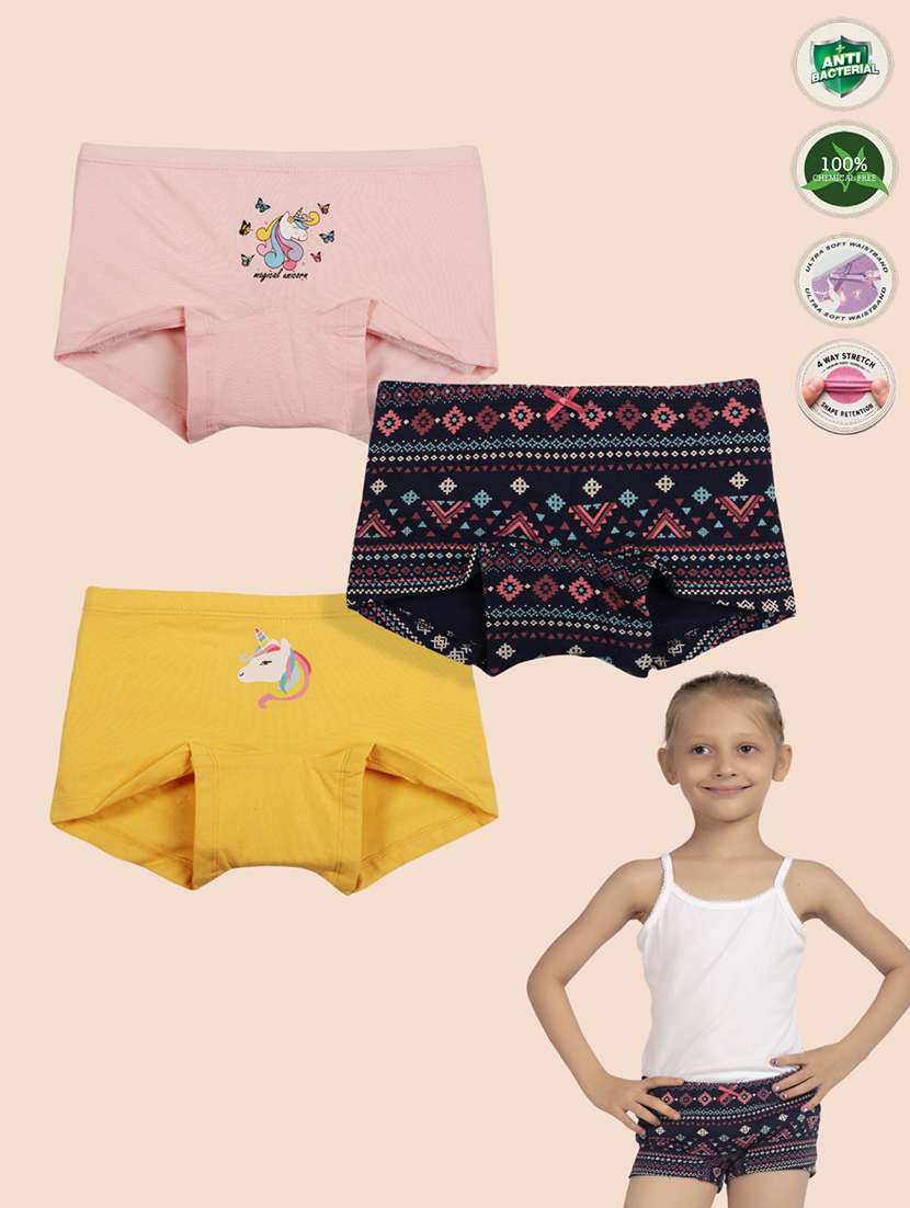 girls pack of 3 printed bloomer - 22223578 -  Standard Image - 1