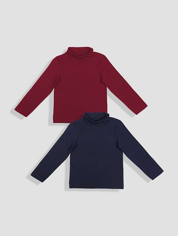 girls pack of 2 solid long sleeve tee - 22223583 -  Standard Image - 4