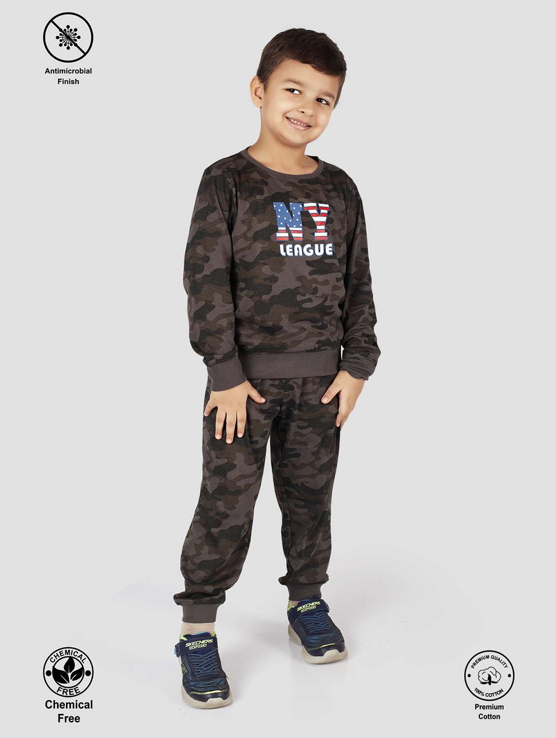 boys printed full length co-ord set - 22223587 -  Standard Image - 1