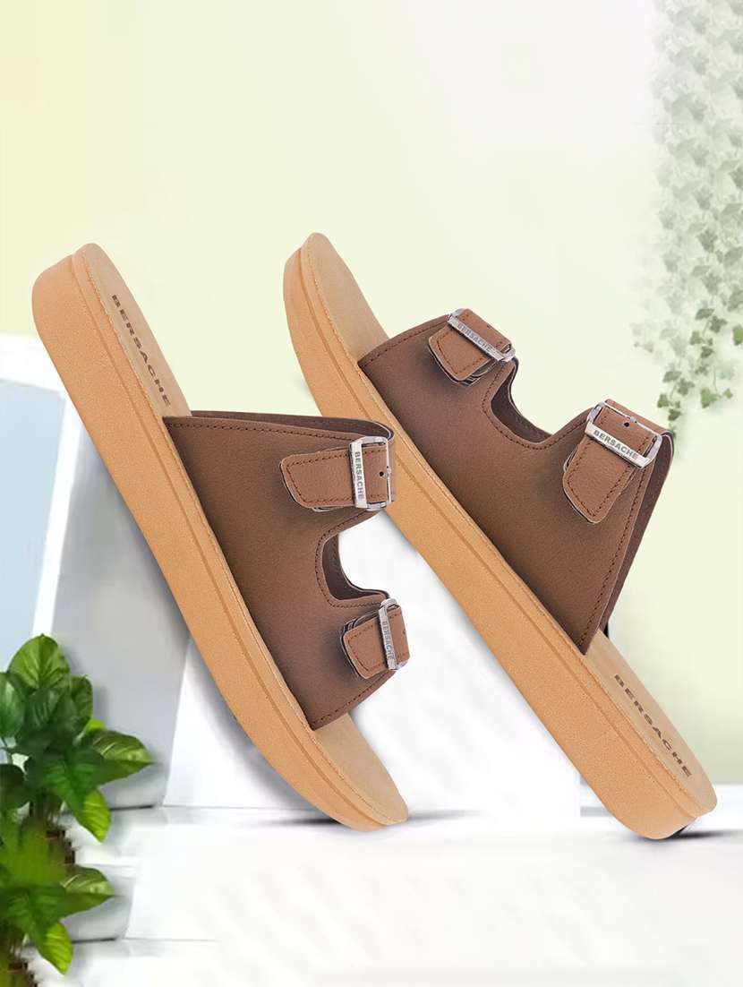 women solid slip on flat sandals