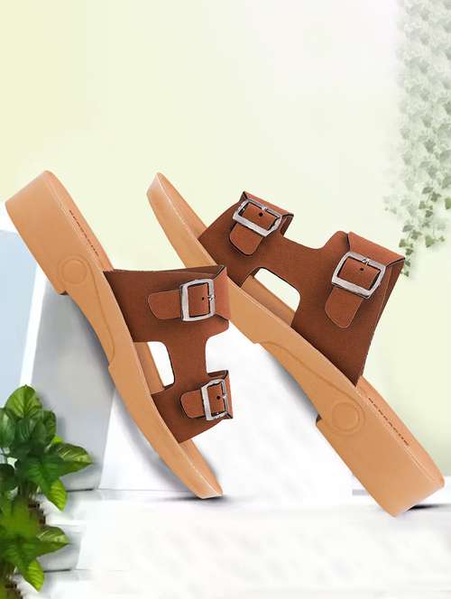 women solid slip on flat sandals - 22223601 -  Standard Image - 0