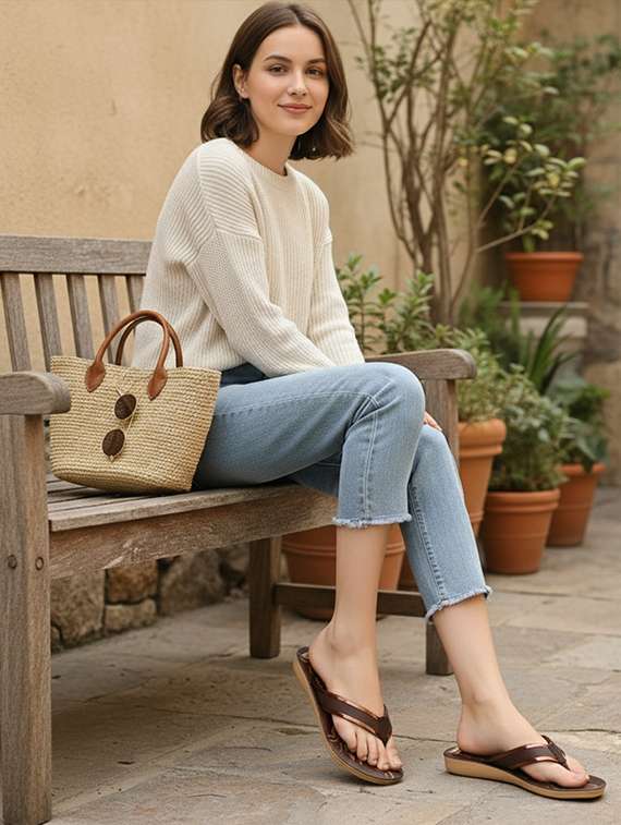 women solid slip on flat sandals - 22223602 -  Standard Image - 1