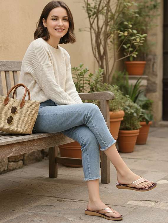 women solid slip on flat sandals - 22223603 -  Standard Image - 1