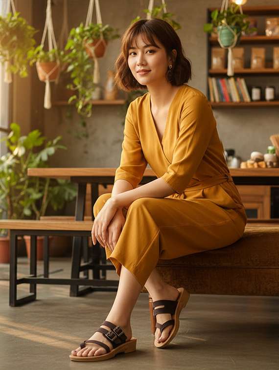 women solid slip on flat sandals - 22223606 -  Standard Image - 1