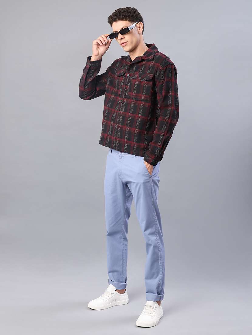 men checkered long sleeve regular fit shacket - 22223686 -  Standard Image - 4