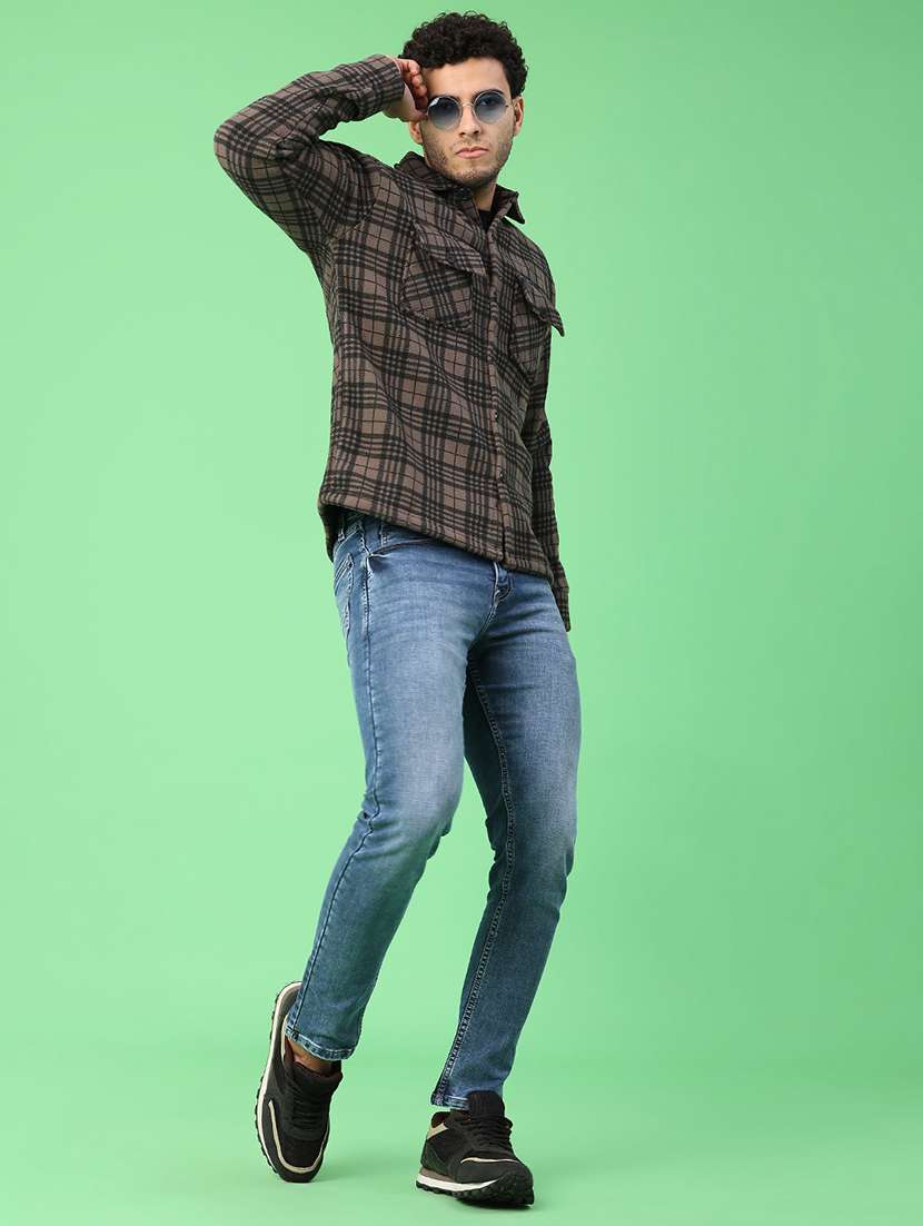 men checkered long sleeve regular fit shacket - 22223694 -  Standard Image - 4