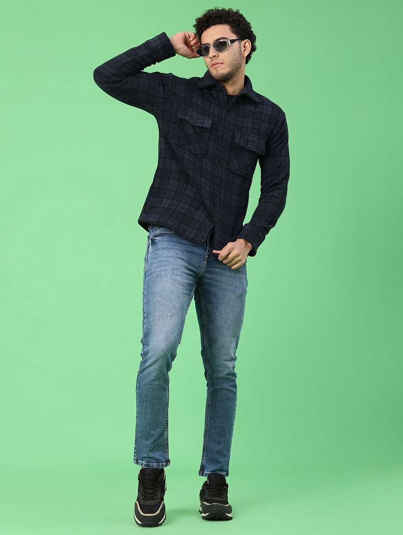 men checkered long sleeve regular fit shacket - 22223695 -  Standard Image - 4