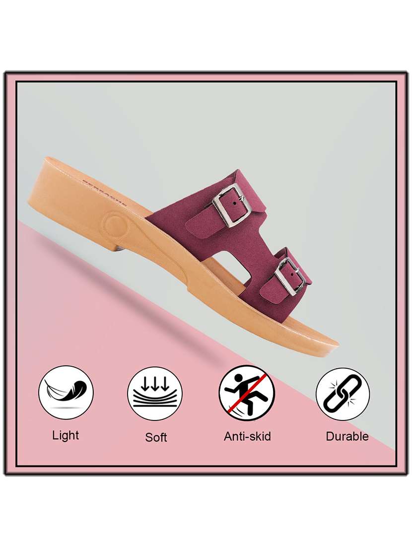 women solid slip on slides - 22223732 -  Standard Image - 4