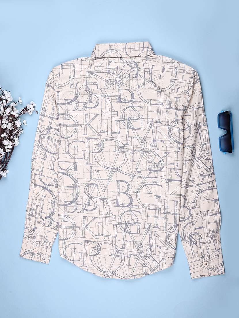 boys printed collared long sleeve shirt - 22223741 -  Standard Image - 1