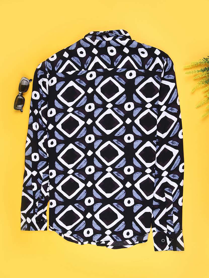 boys printed collared long sleeve shirt - 22223746 -  Standard Image - 1