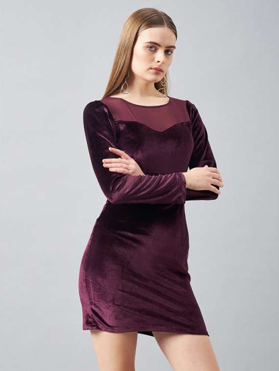 women solid long sleeve bodycon dress - 22223765 -  Standard Image - 1